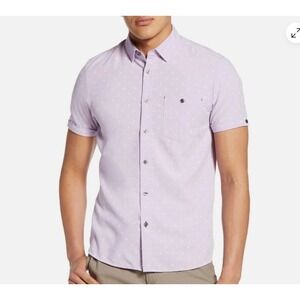 Ted Baker London Seret Slim Fit Diamond Print‎ Shirt • Lavender • Large